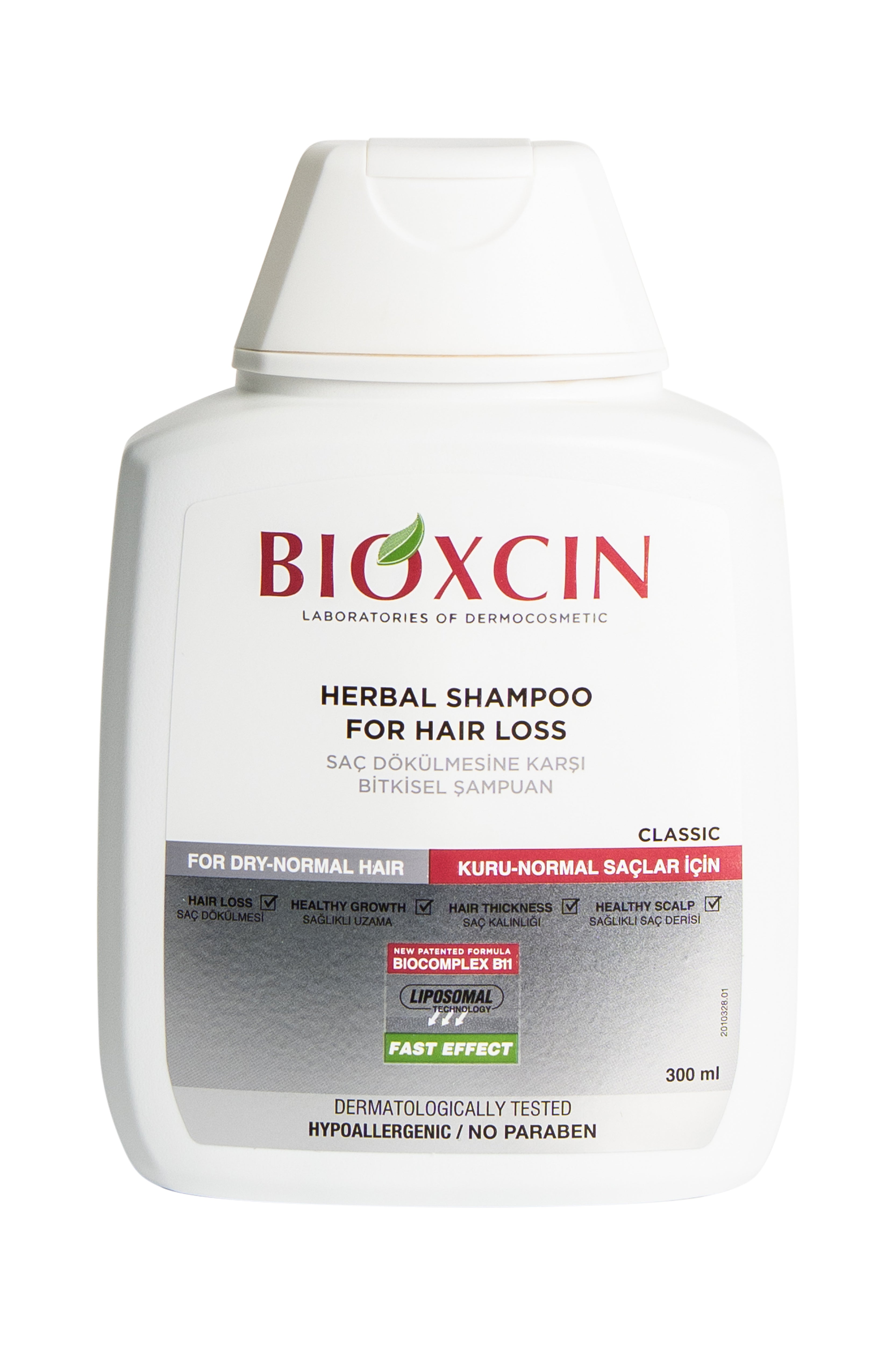 Lot de 3 shampoings Bioxcin Herbal - Cheveux secs et normaux - 3 x 300 ml