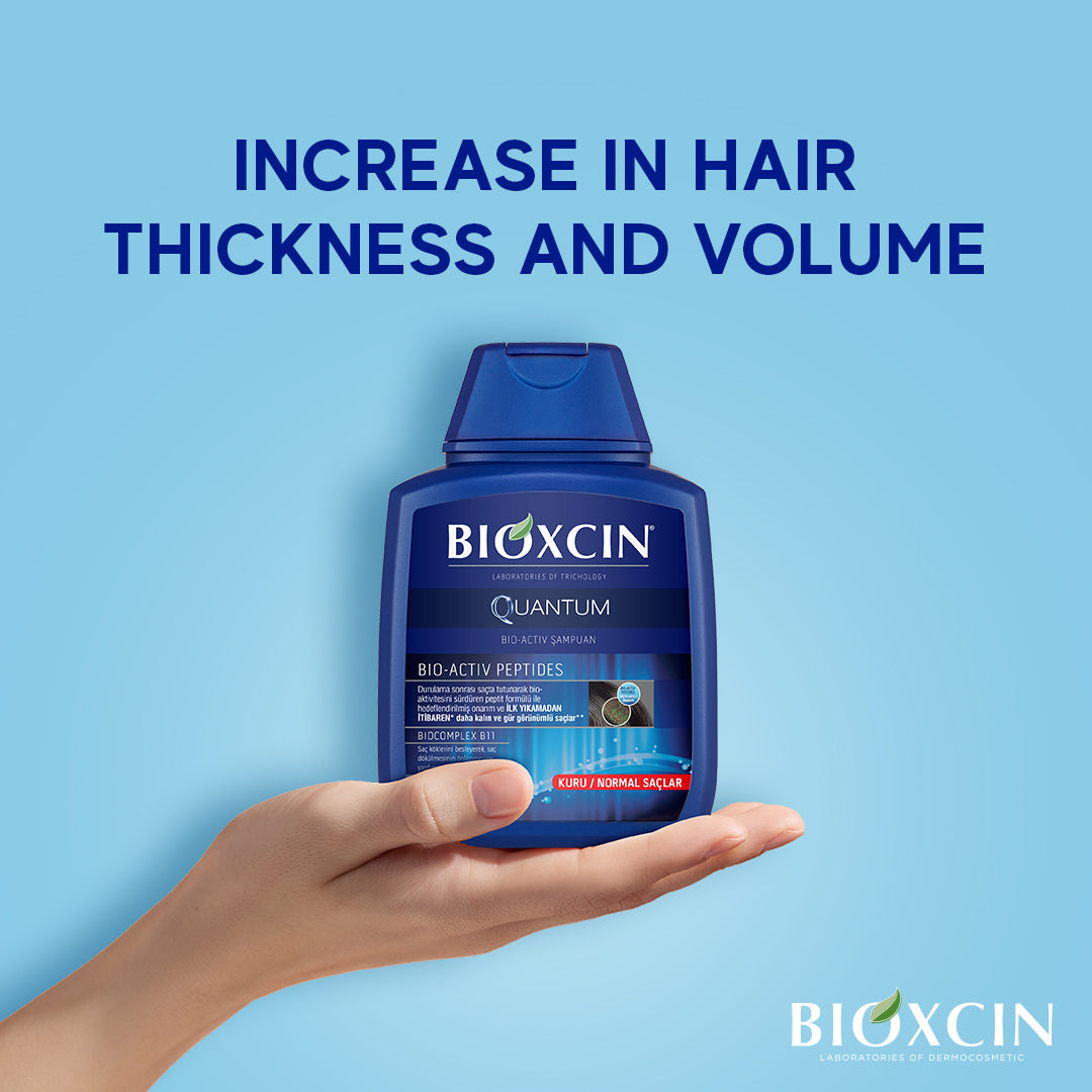 Pack de 3 shampoings Bioxcin Quantum - Cheveux secs et normaux - 3 x 300 ml