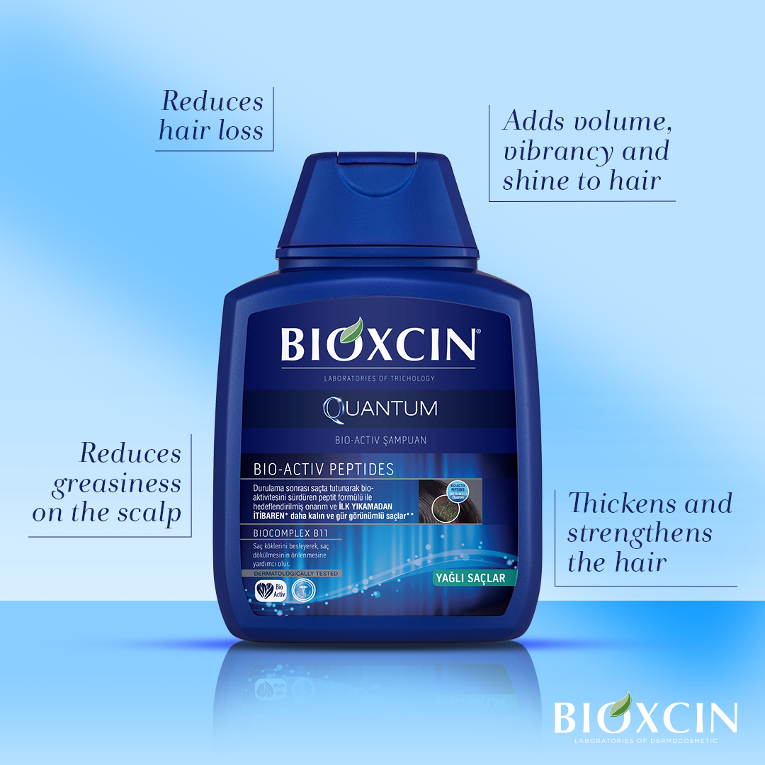 Pack de 3 shampoings Bioxcin Quantum - Cheveux secs et normaux - 3 x 300 ml