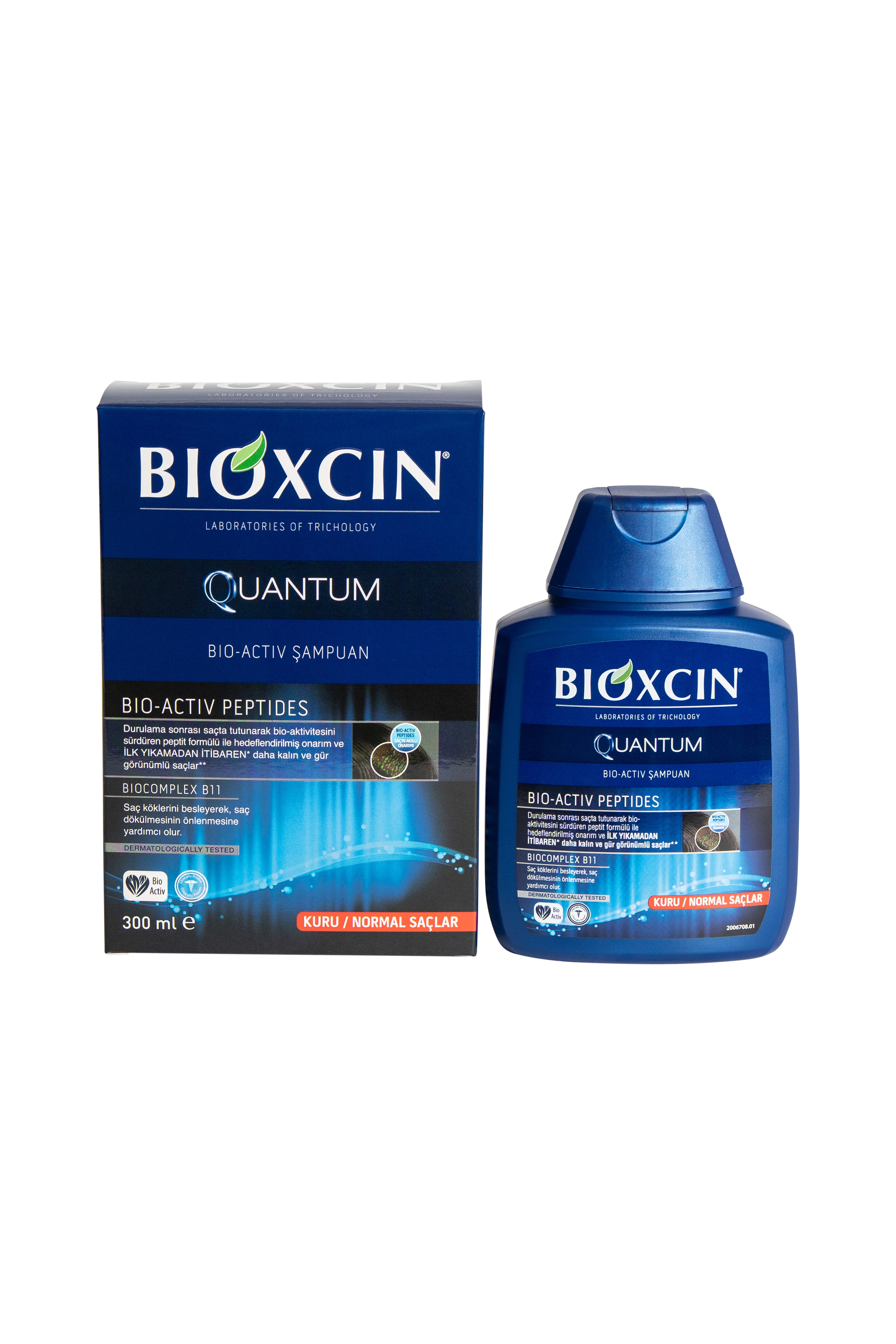 Pack de 3 shampoings Bioxcin Quantum - Cheveux secs et normaux - 3 x 300 ml
