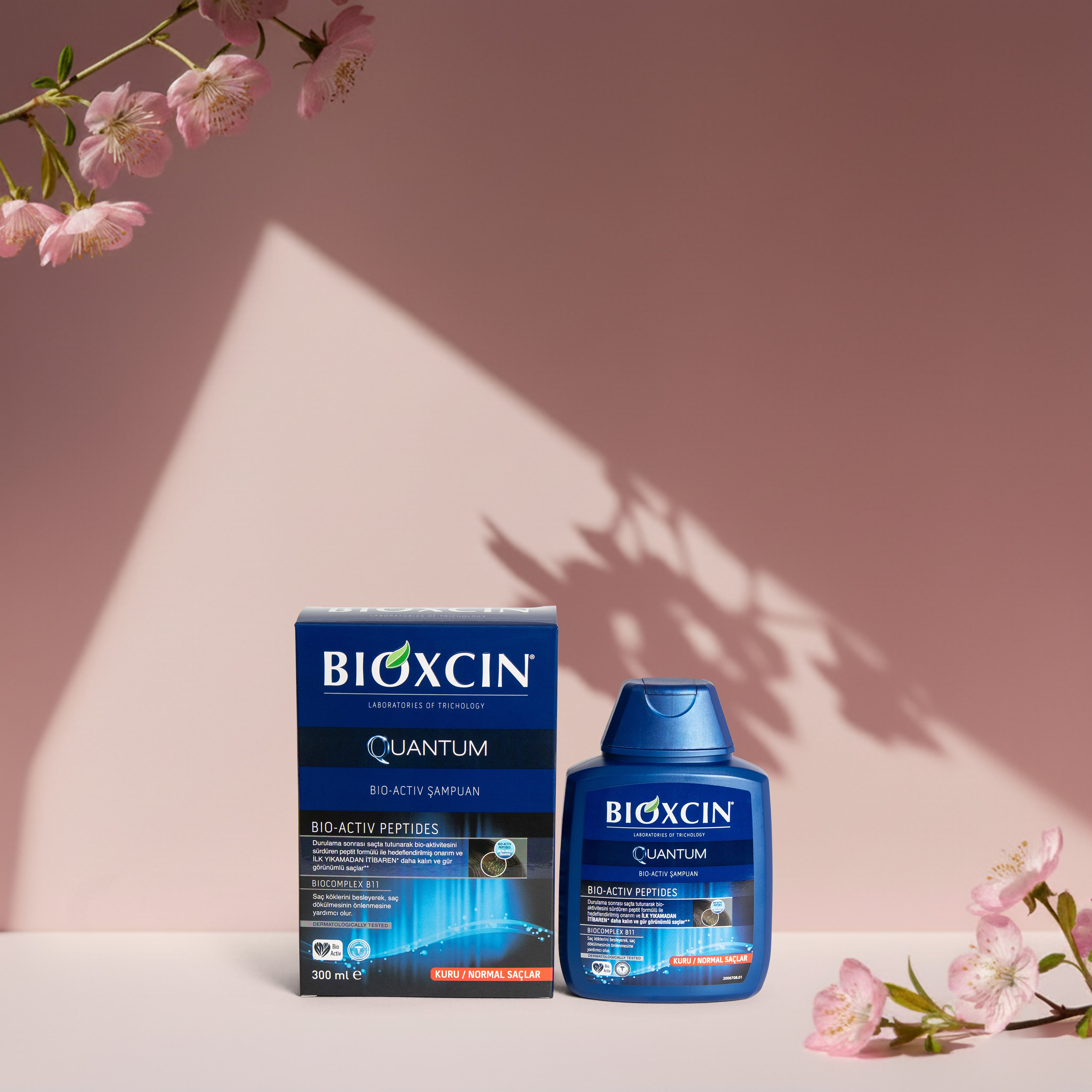 Pack de 3 shampoings Bioxcin Quantum - Cheveux secs et normaux - 3 x 300 ml