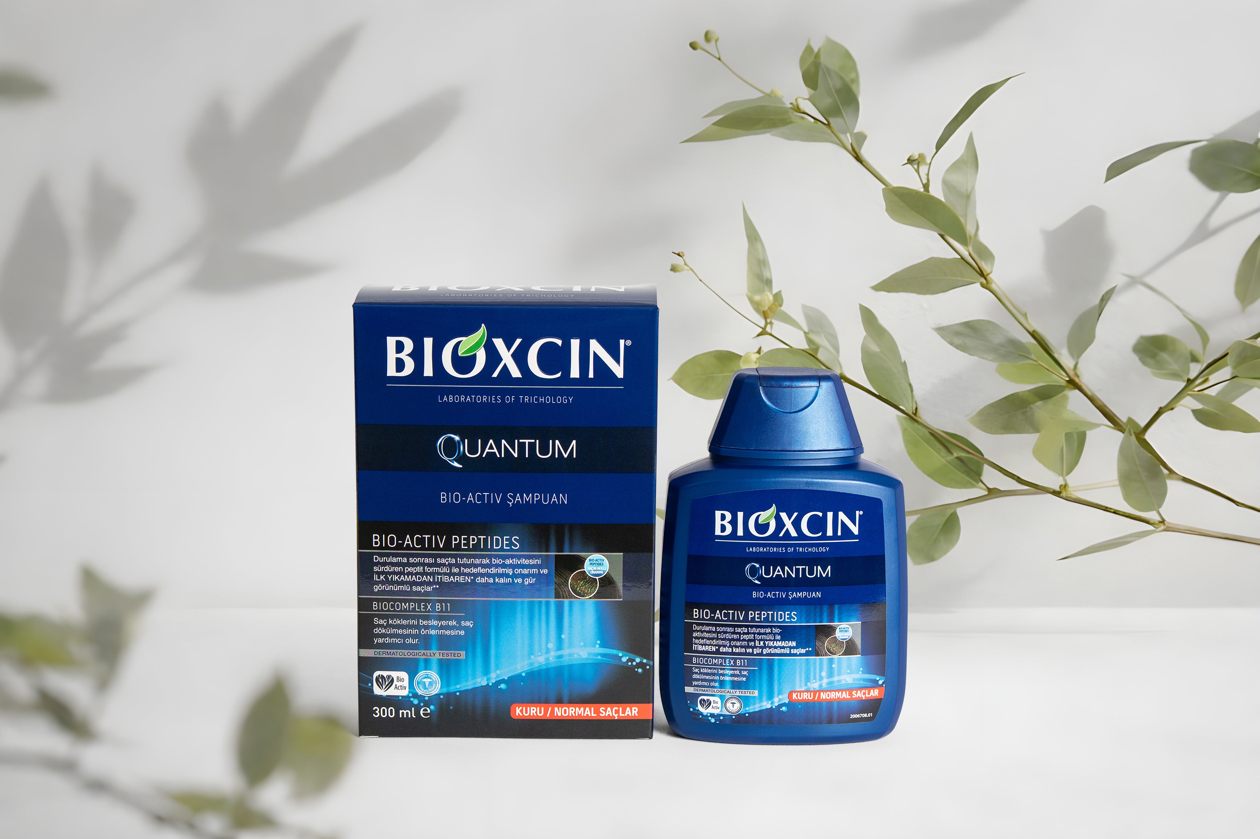 Pack de 3 shampoings Bioxcin Quantum - Cheveux secs et normaux - 3 x 300 ml