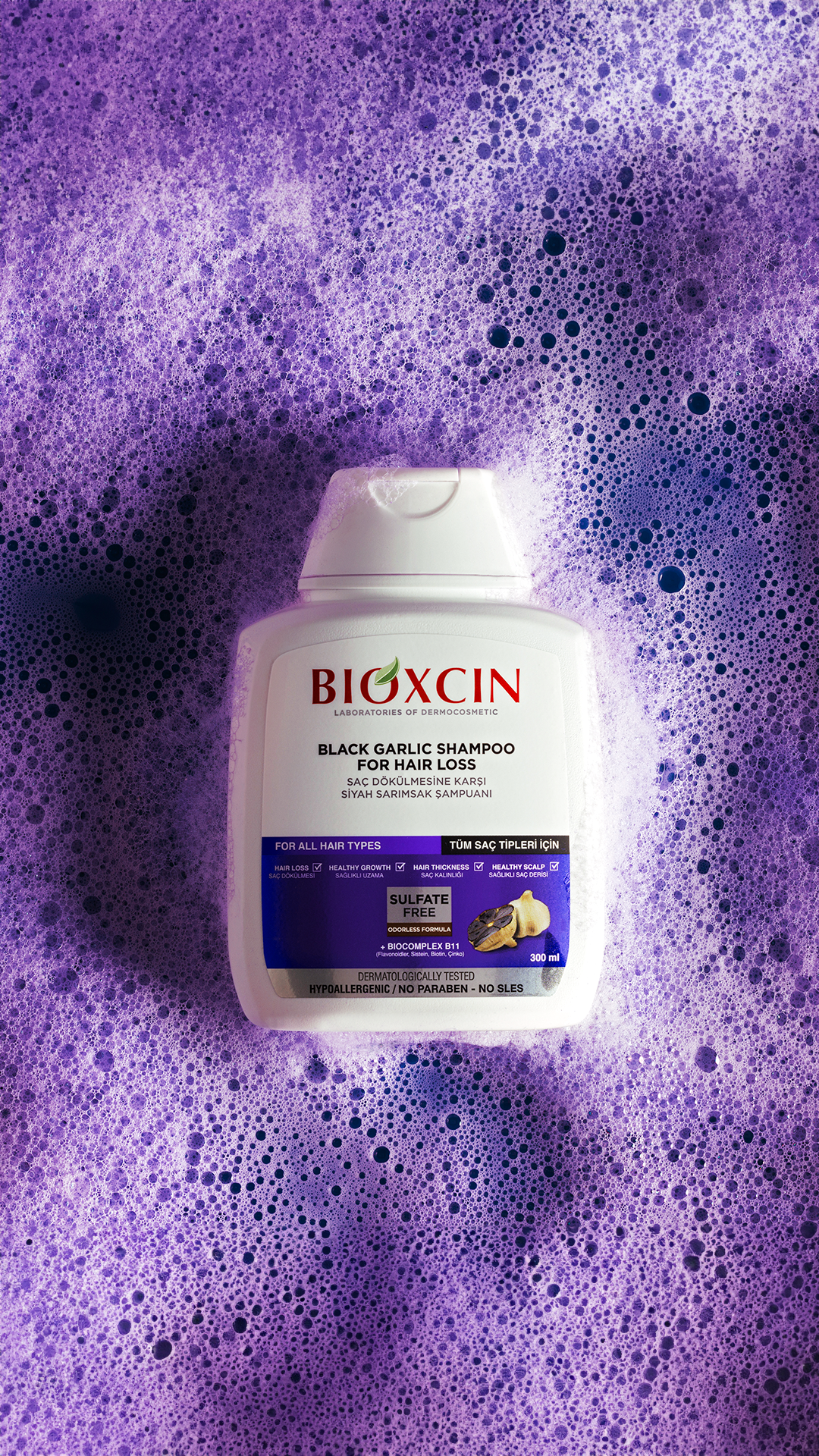 Bioxcin Black Garlic Shampoo - Tegen haaruitval - 300 ml