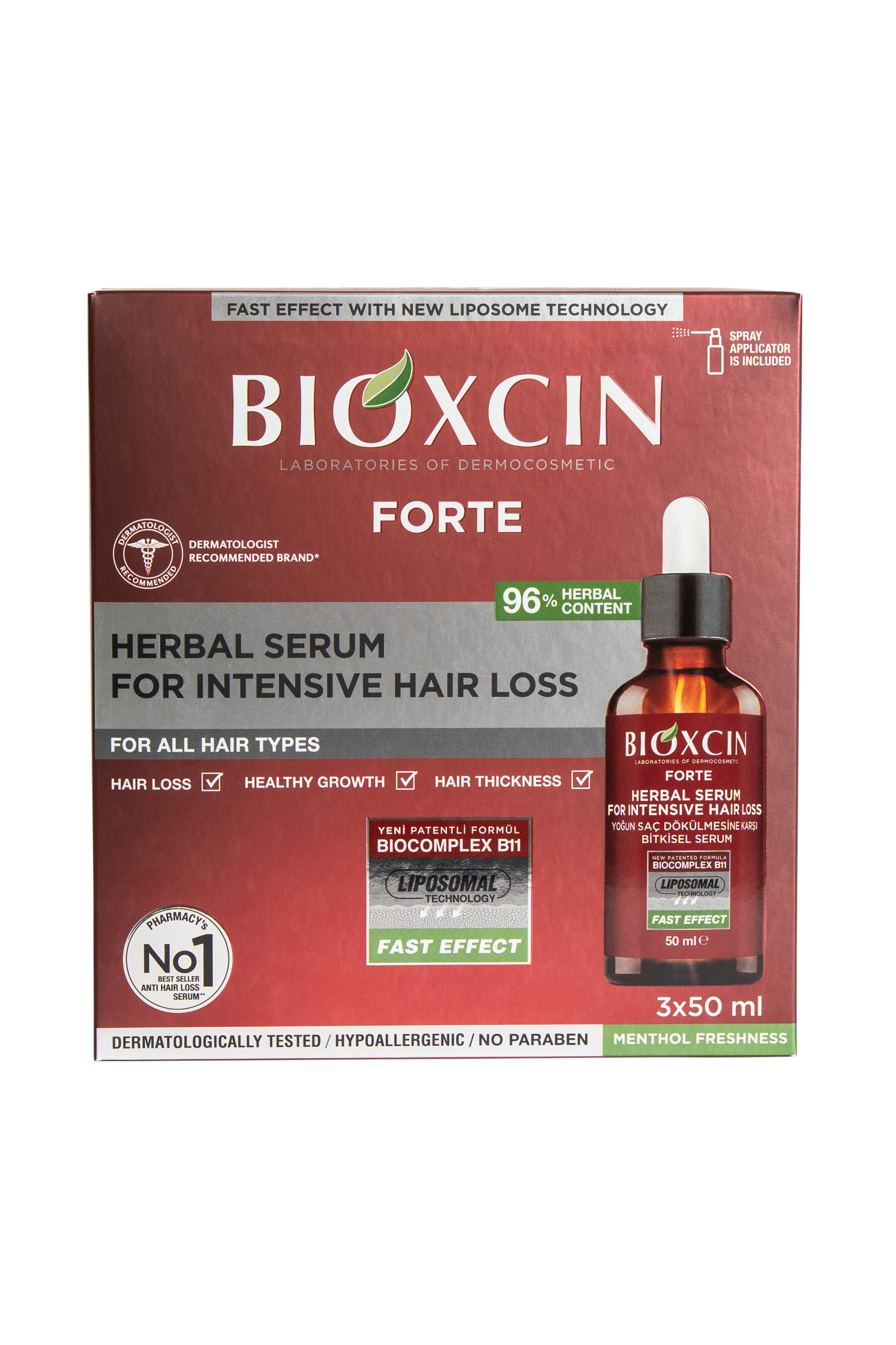 Bioxcin Forte Haarserum – Tegen haaruitval – 3 x 50ml