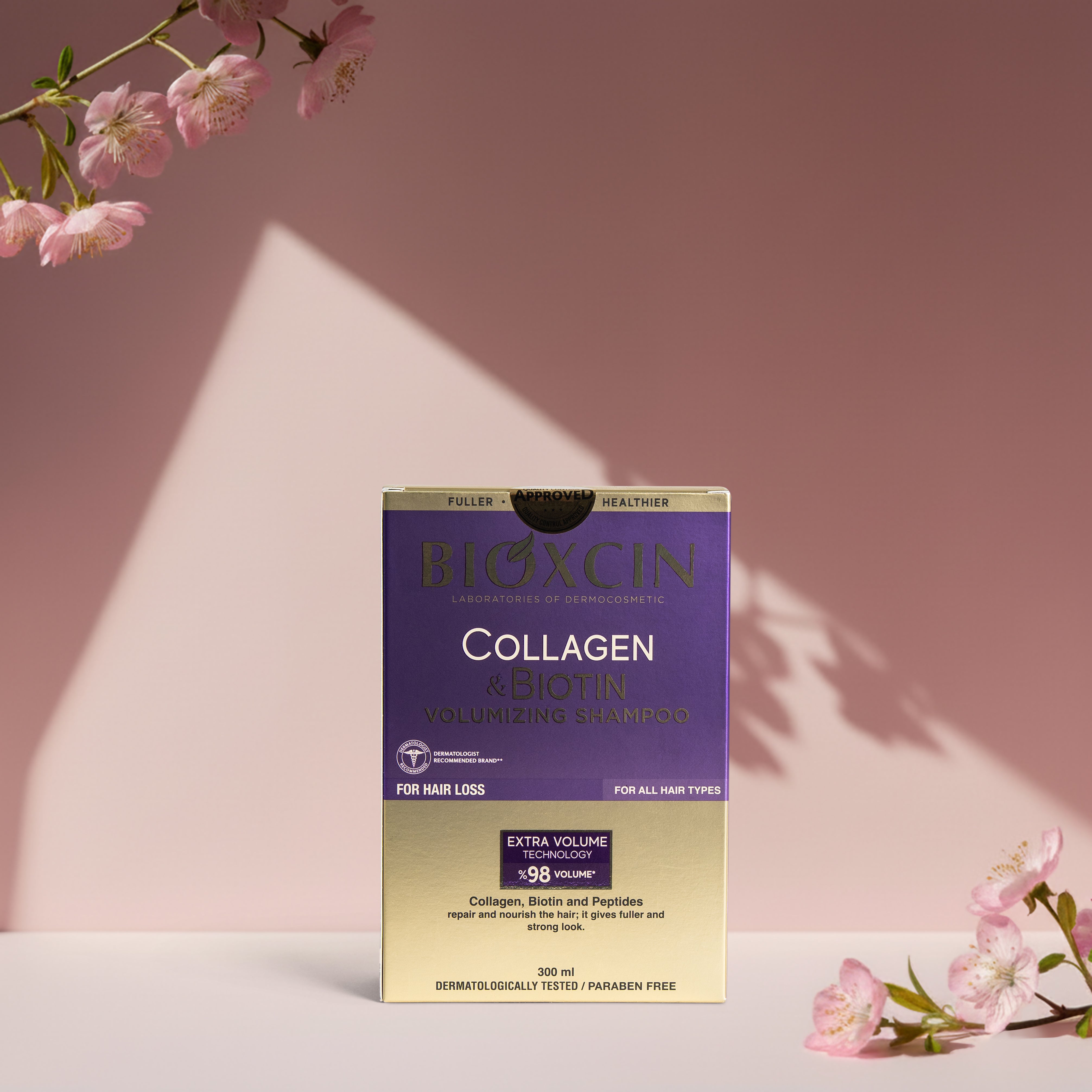 Bioxcin Collagen & Biotin Shampoing - Cheveux fins et clairsemés - 3 x 300 ml