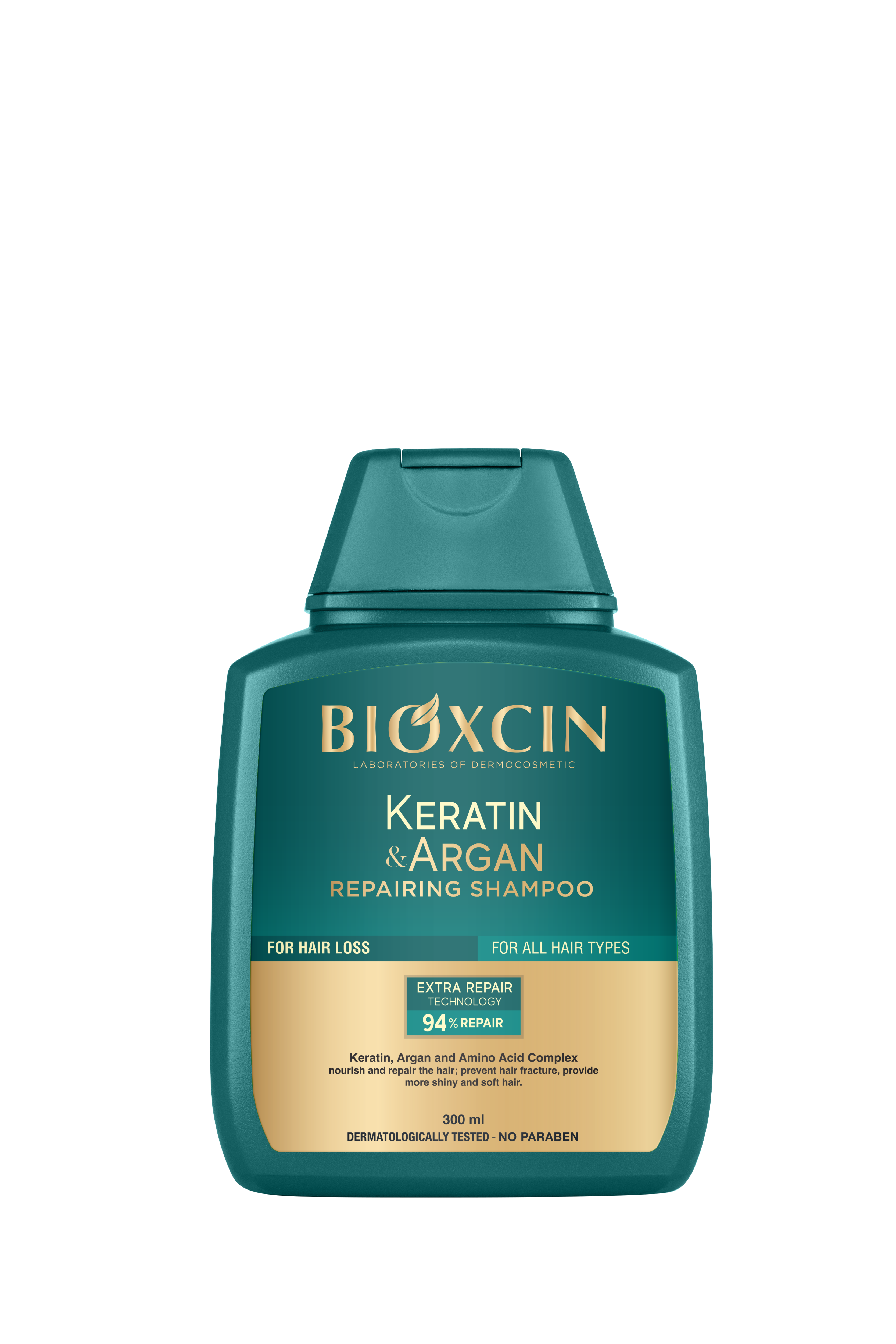 Bioxcin Kératine & Argan Shampoing - Cheveux abîmés et secs - 300 ml