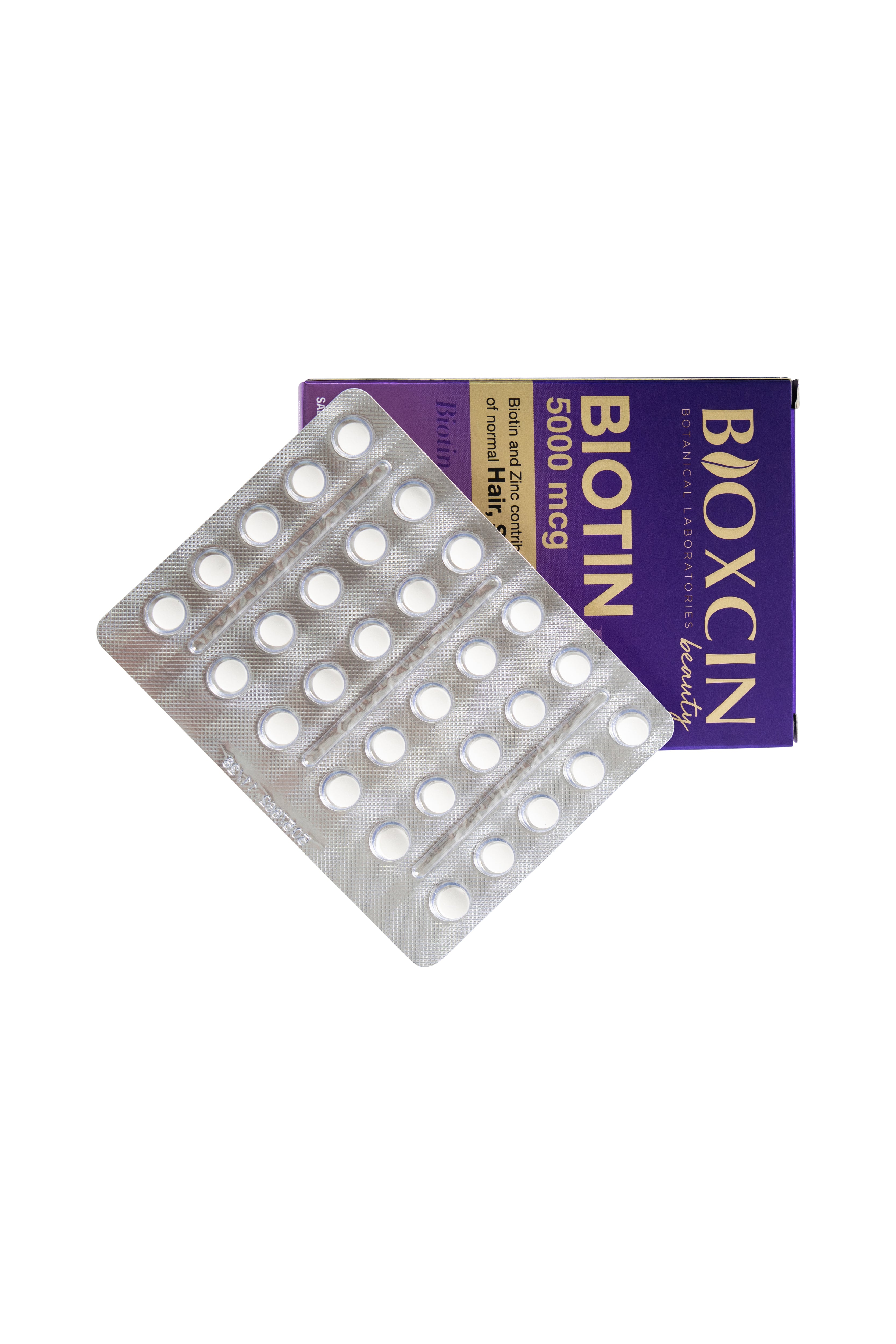 Bioxcin Biotine 5000 mcg – Cheveux, Peau & Ongles - 30 comprimés