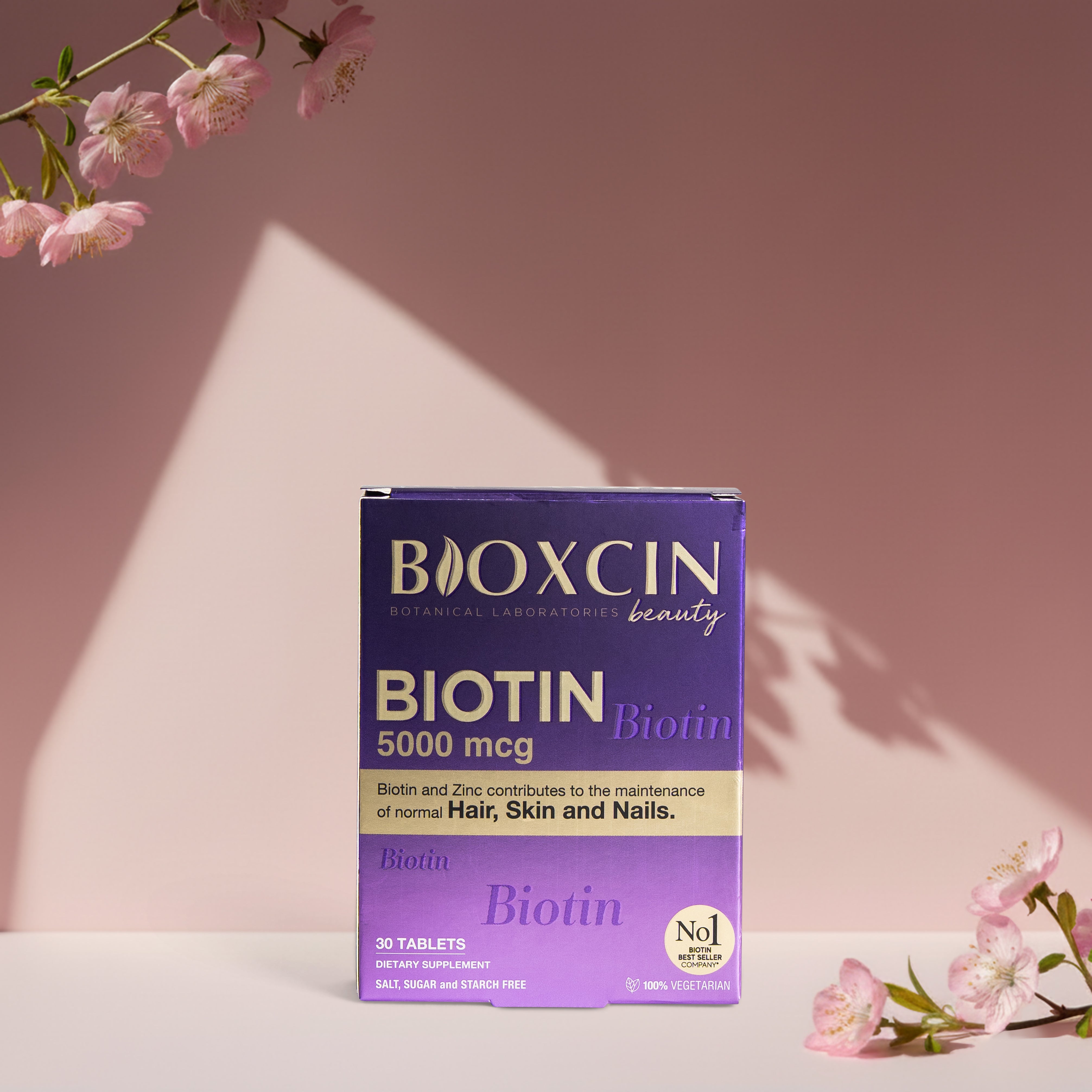 Bioxcin Biotine 5000 mcg – Cheveux, Peau & Ongles - 30 comprimés