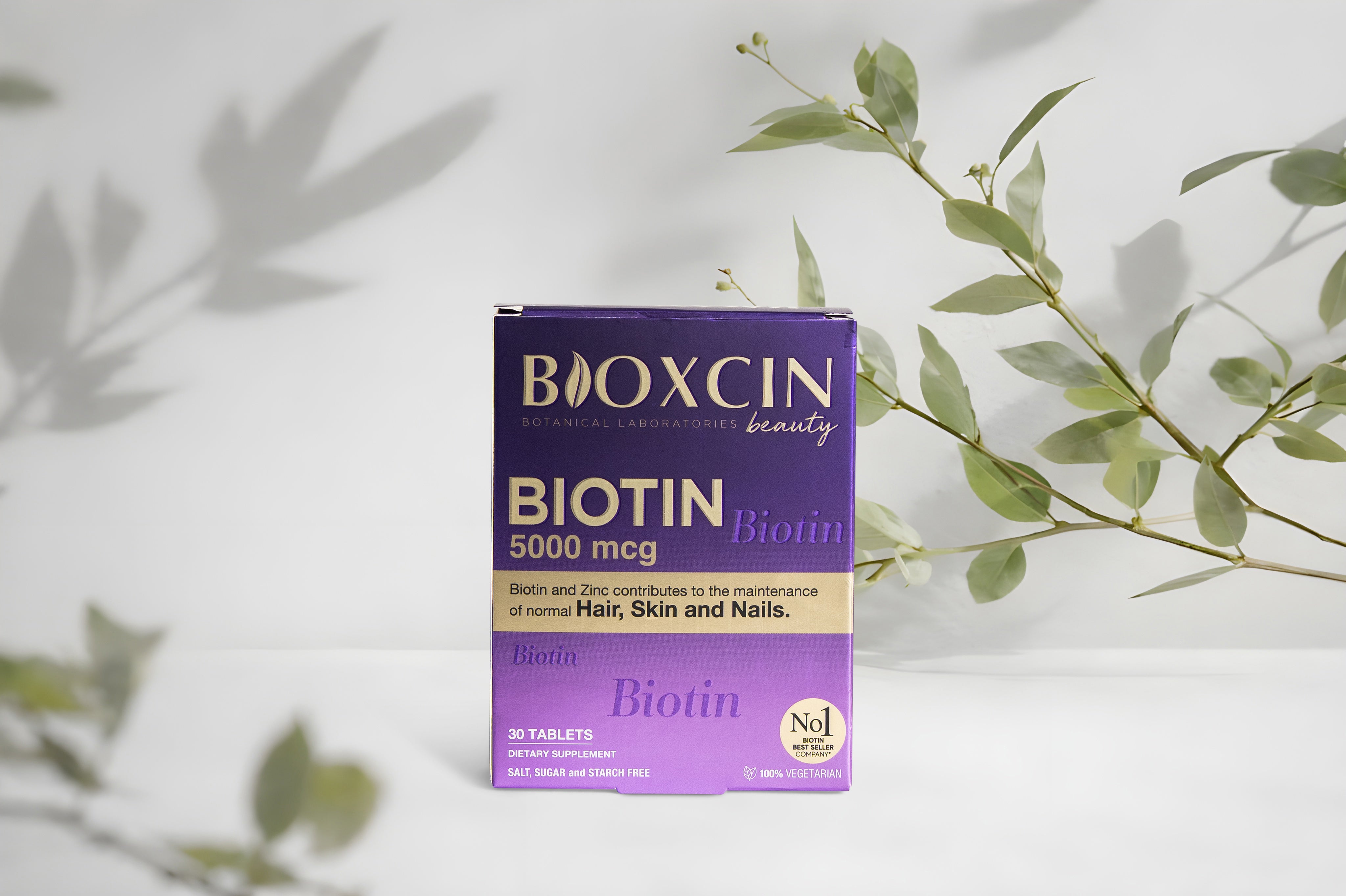 Bioxcin Biotine 5000 mcg – Cheveux, Peau & Ongles - 30 comprimés