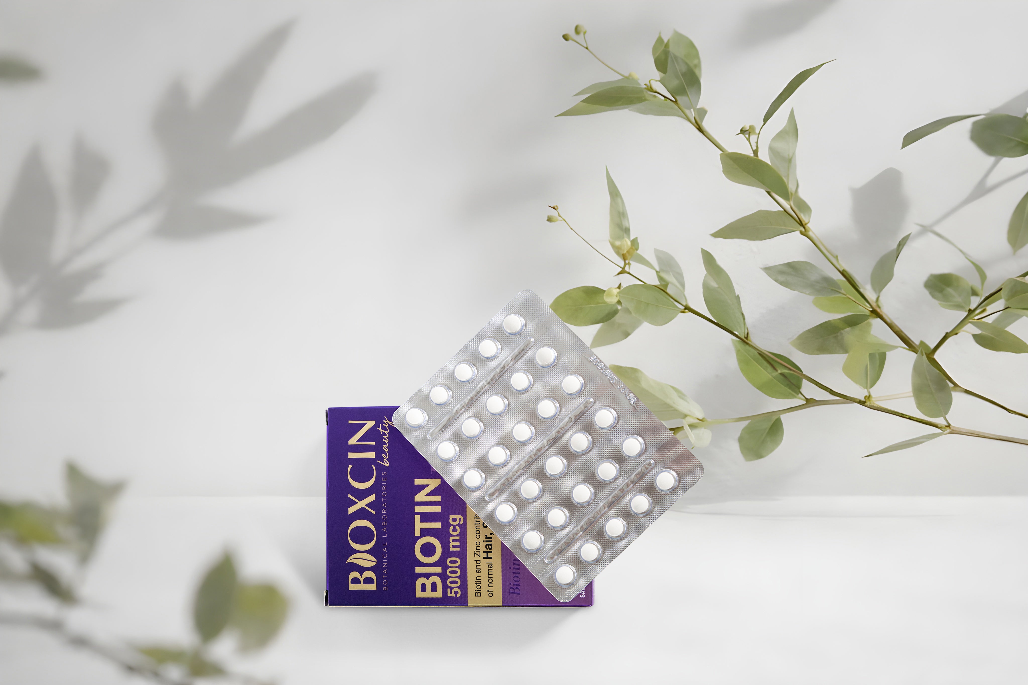 Bioxcin Biotine 5000 mcg – Cheveux, Peau & Ongles - 30 comprimés