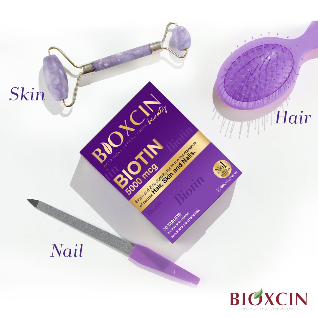 Bioxcin Biotine 5000 mcg – Cheveux, Peau & Ongles - 30 comprimés