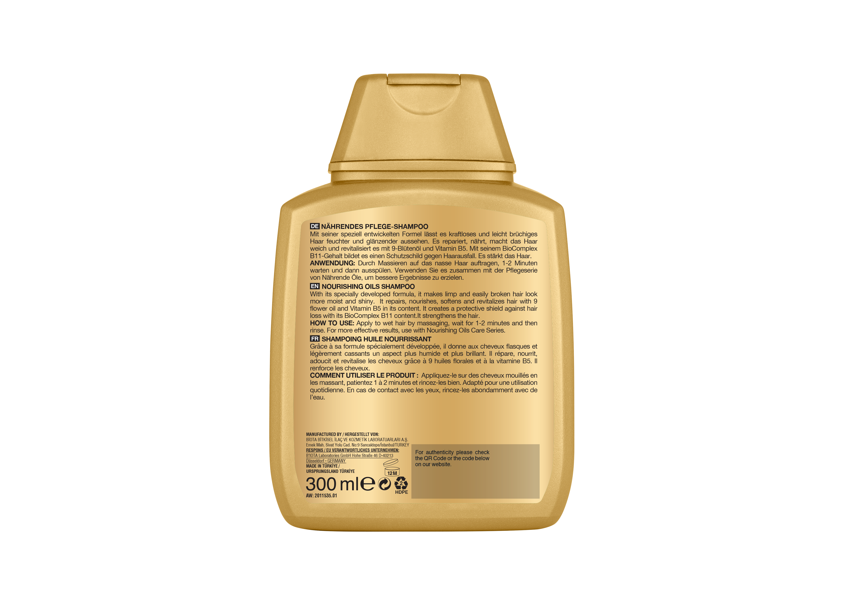 Bioxcin Shampoing Huile Nutritive - Cheveux Secs & Abîmés - 3 x 300 ml